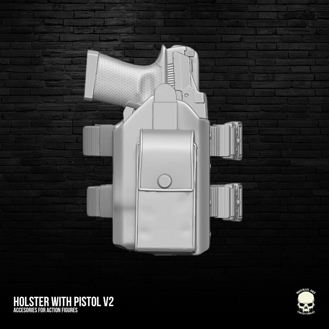 Holster V2 accessory 3D printable files for Action Figures 3D print model_8
