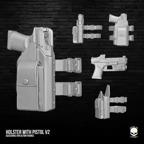 Holster V2 accessory 3D printable files for Action Figures