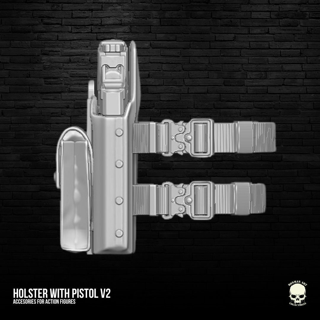 Holster V2 accessory 3D printable files for Action Figures 3D print model_16