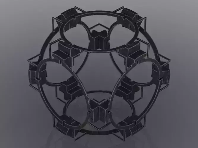 Wireframe Shape Geometric Companion Cube