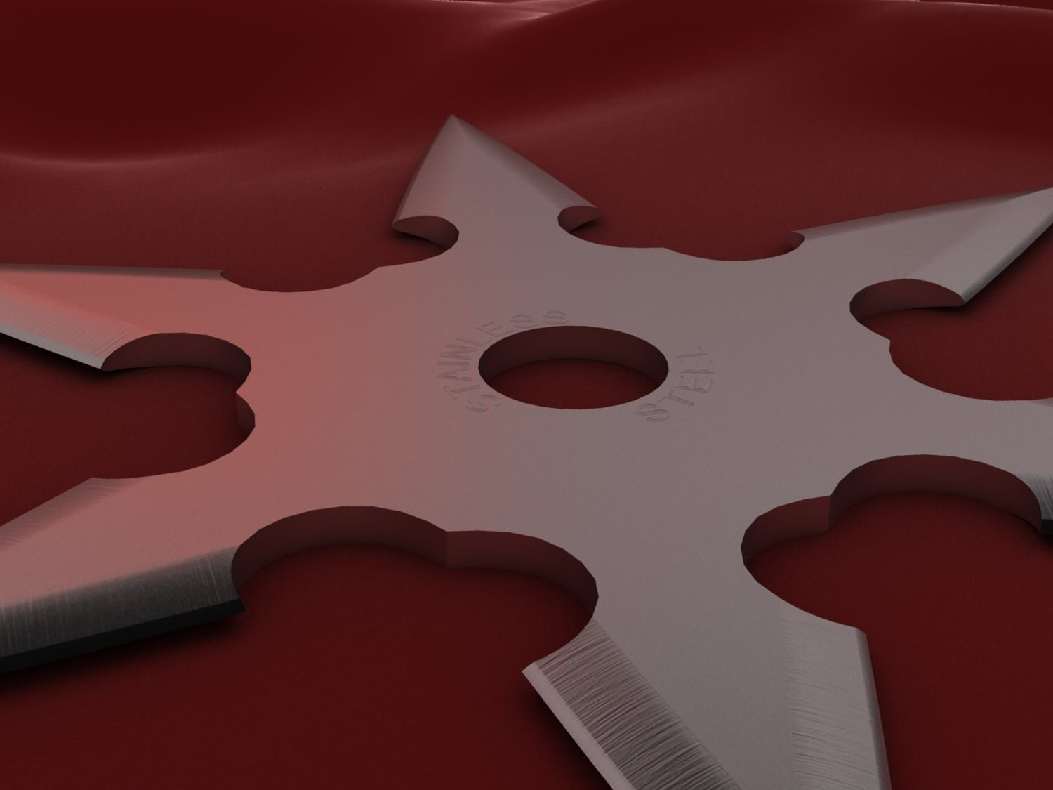6 Point Shuriken 3D model_5