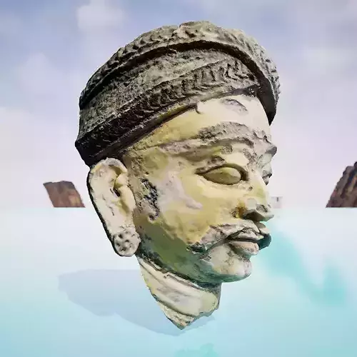 Indian Men Bust - Cement Sculpt - Wall Mural