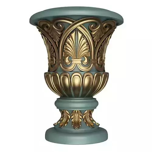 Flower Pot 010 Green Low-poly 3D model