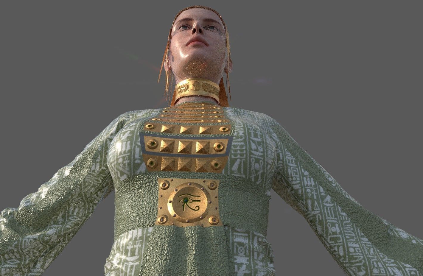 Ancient Egyptian Woman A-pose 3d Model 3D model_33