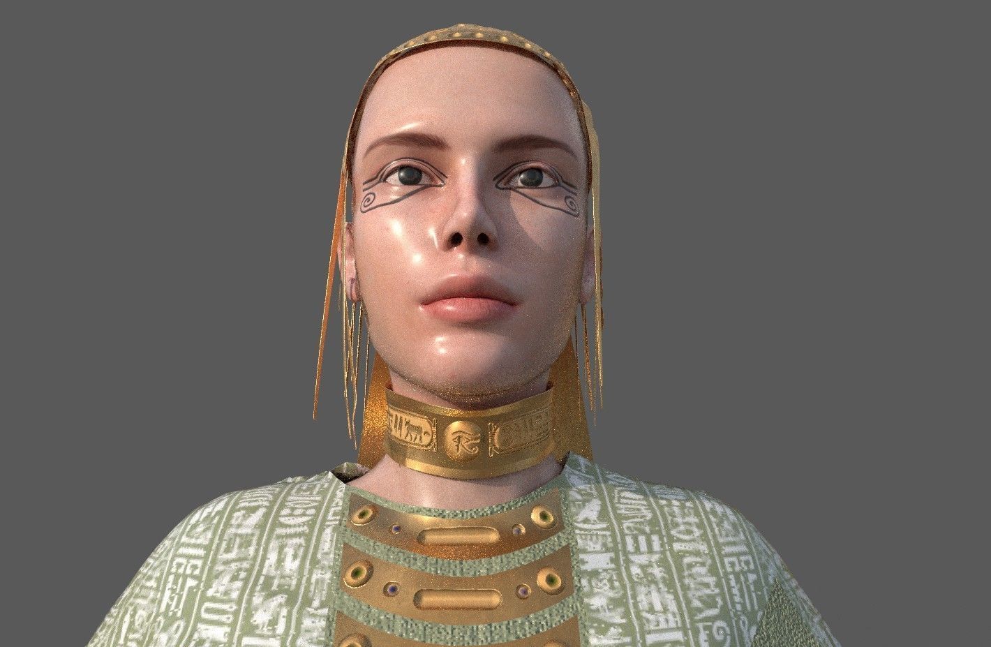 Ancient Egyptian Woman A-pose 3d Model 3D model_9