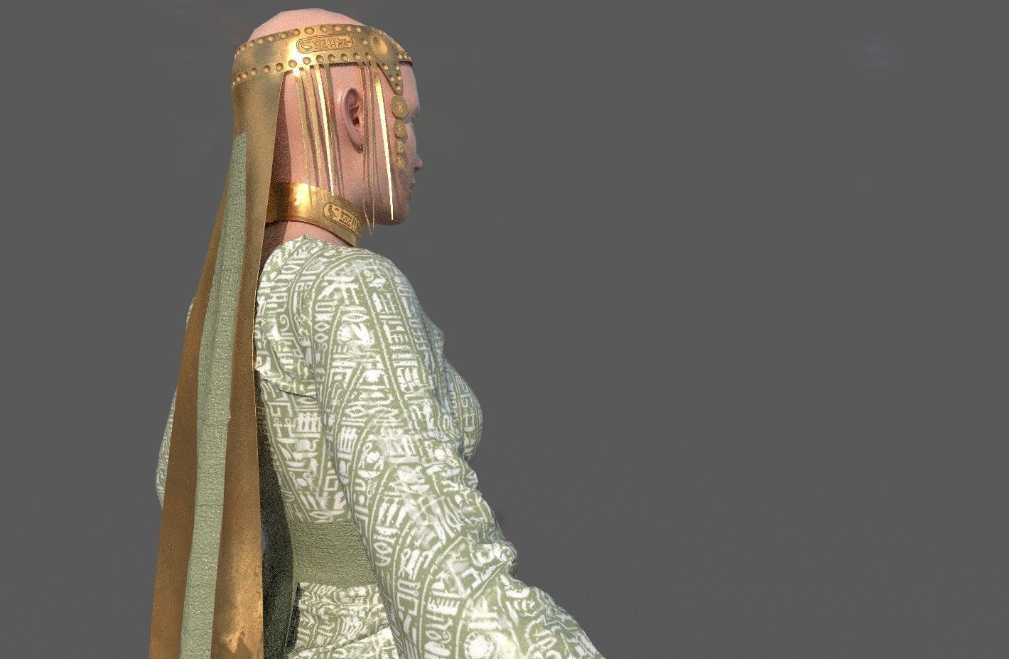 Ancient Egyptian Woman A-pose 3d Model 3D model_19