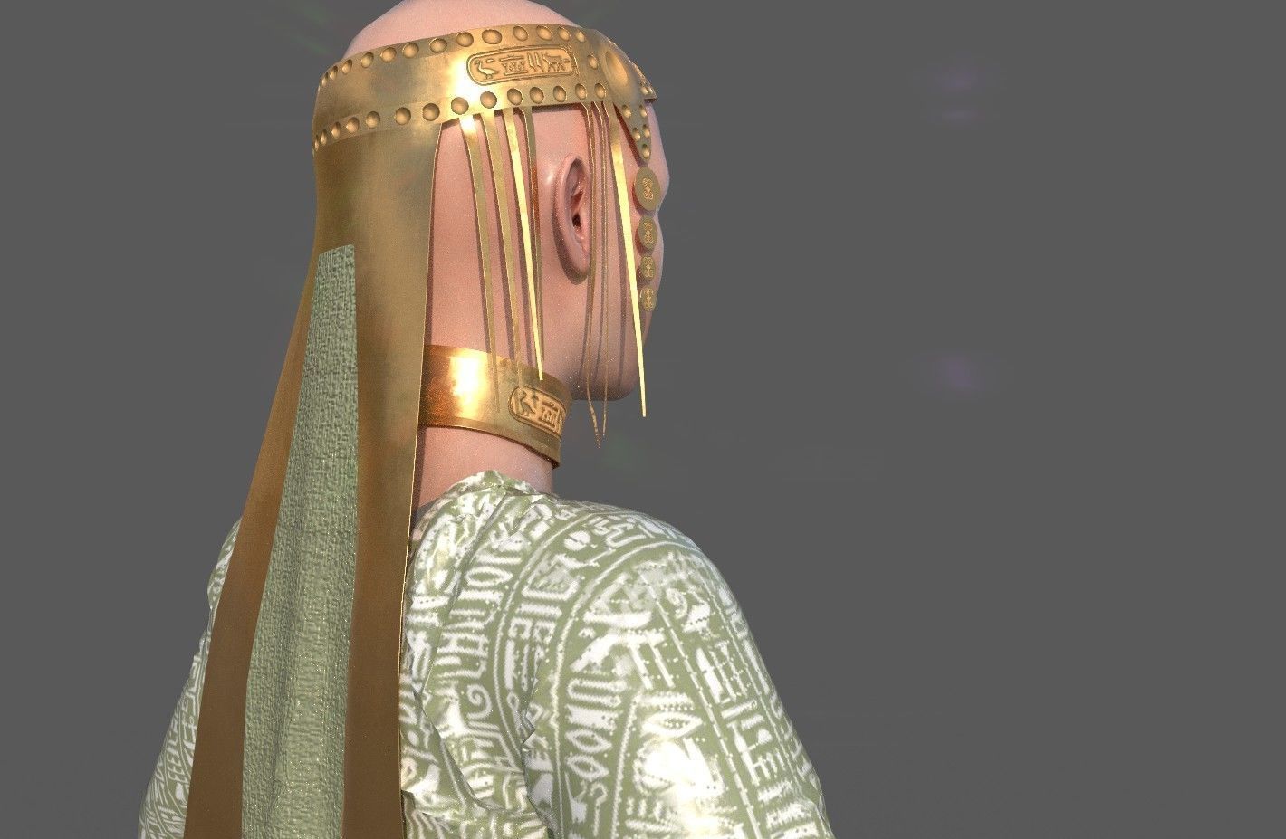 Ancient Egyptian Woman A-pose 3d Model 3D model_5