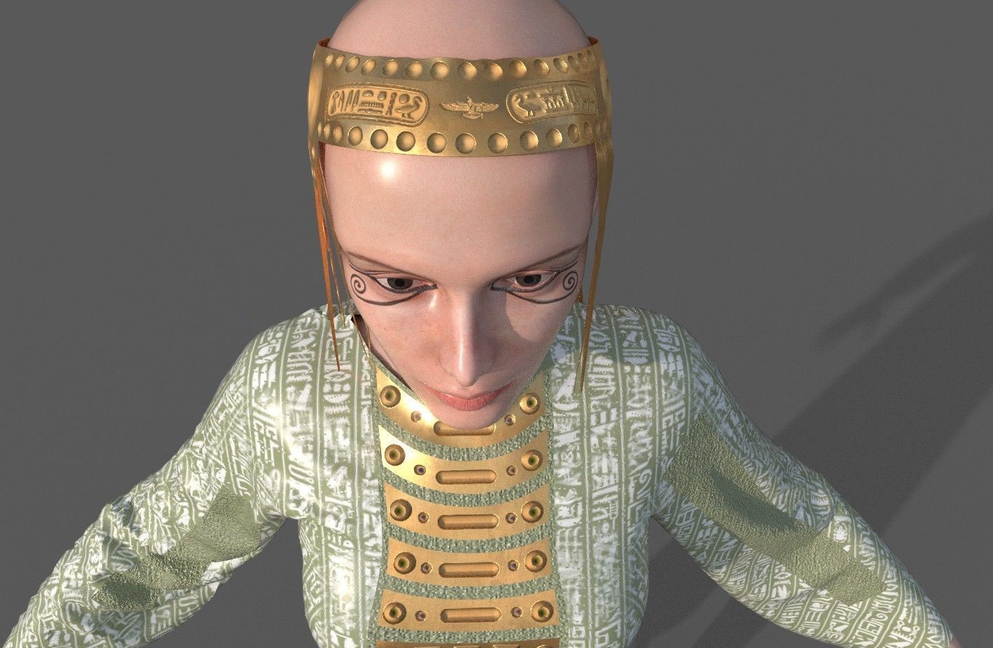 Ancient Egyptian Woman A-pose 3d Model 3D model_8