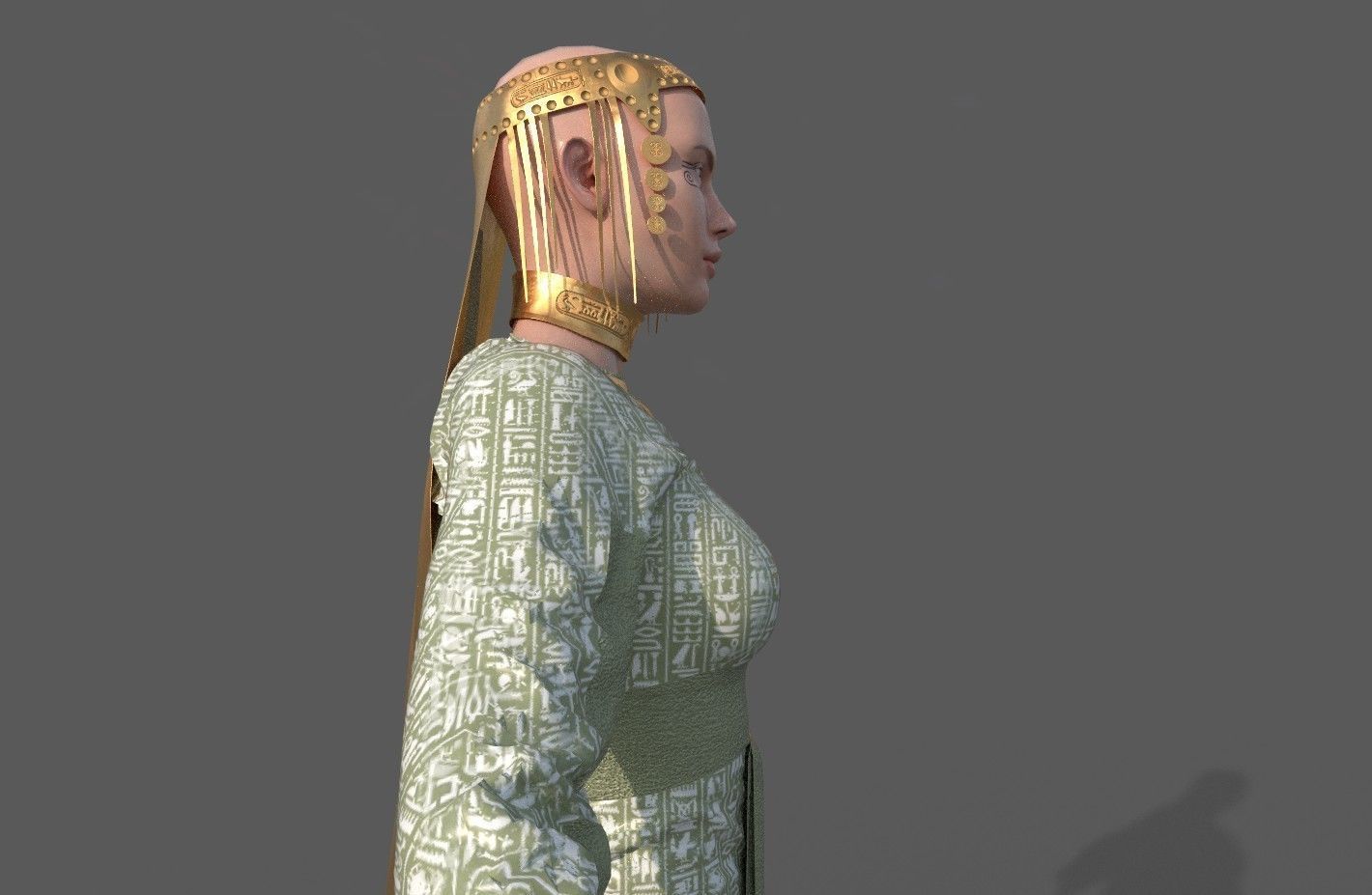 Ancient Egyptian Woman A-pose 3d Model 3D model_20