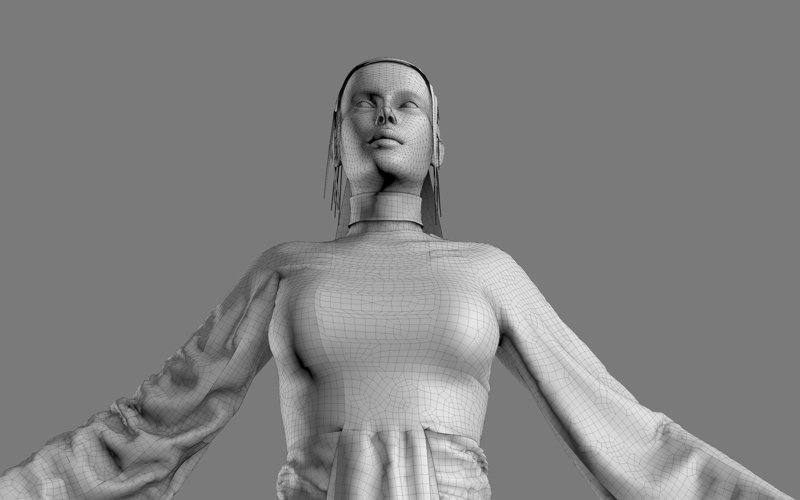 Ancient Egyptian Woman A-pose 3d Model 3D model_49