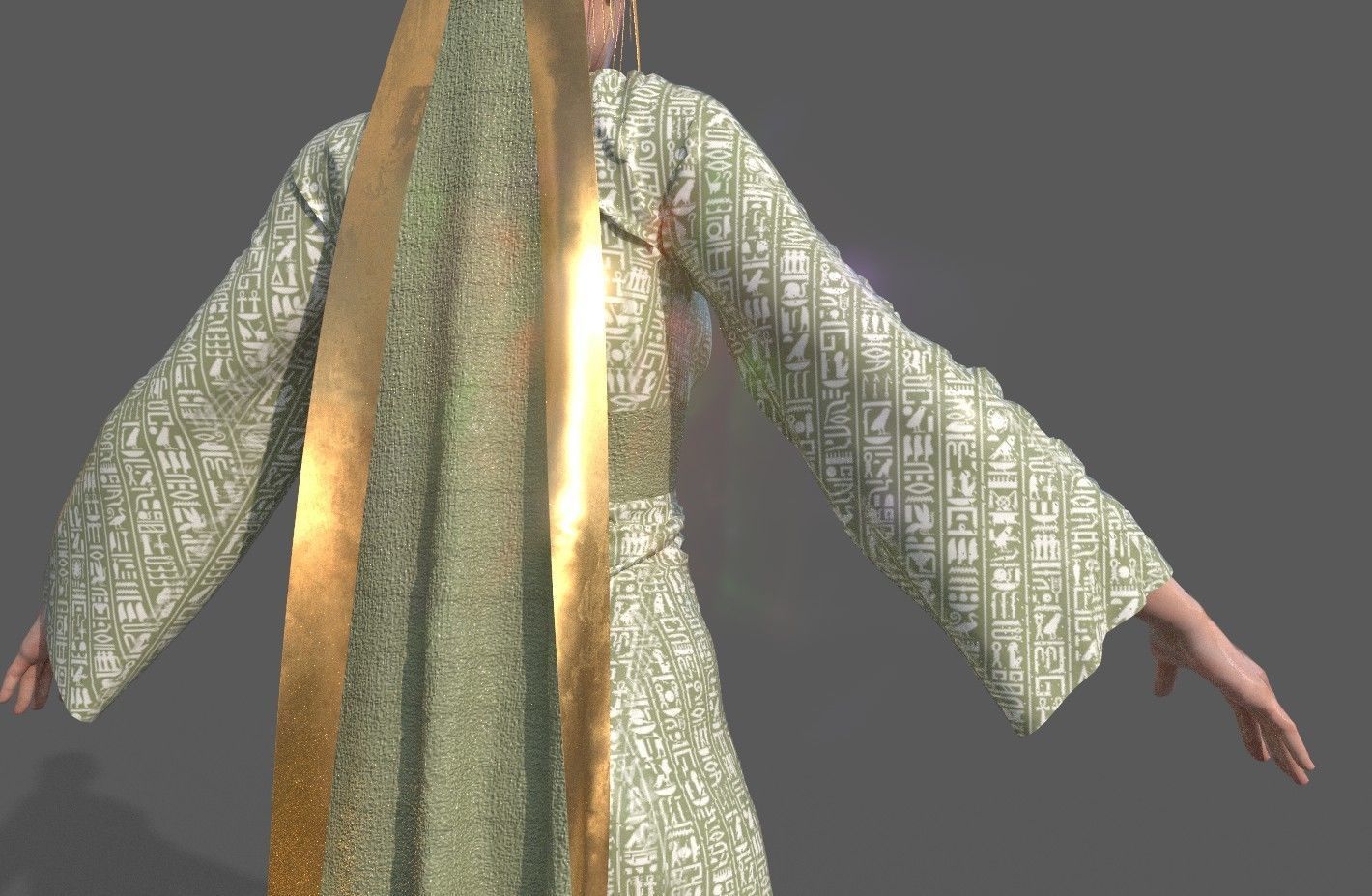 Ancient Egyptian Woman A-pose 3d Model 3D model_18