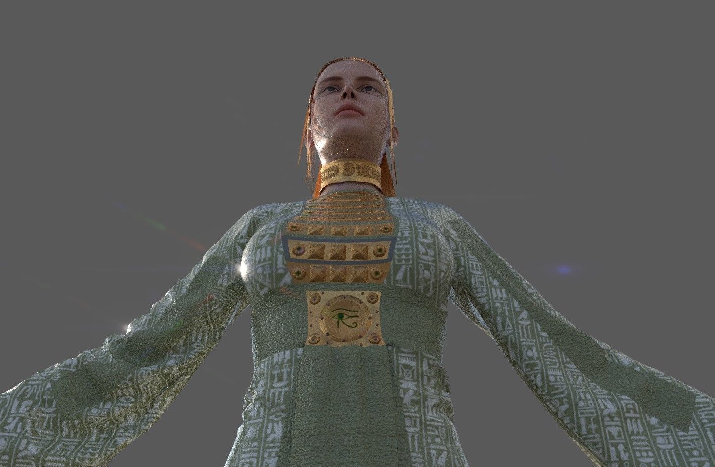 Ancient Egyptian Woman A-pose 3d Model 3D model_24