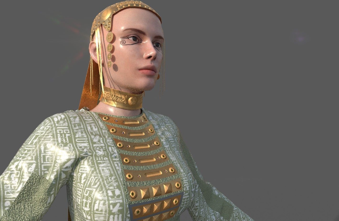 Ancient Egyptian Woman A-pose 3d Model 3D model_29