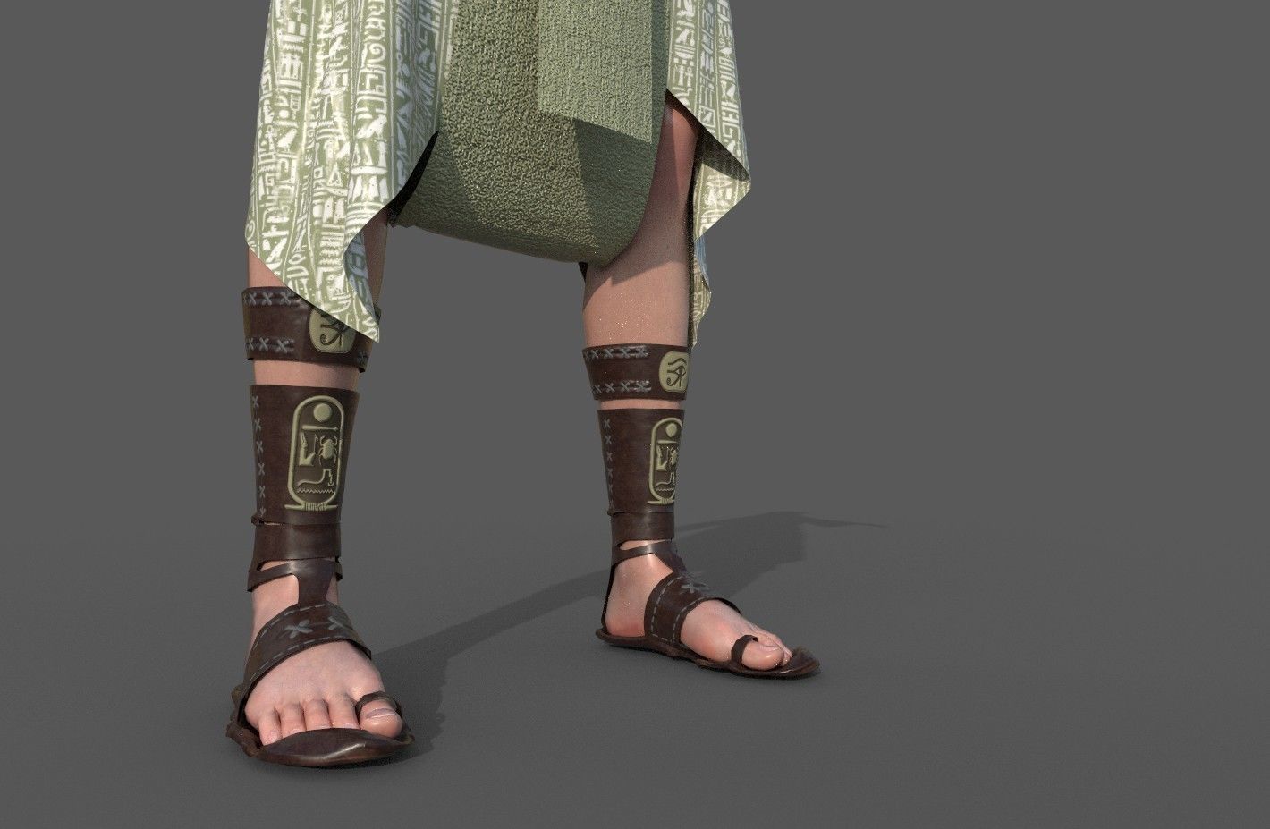 Ancient Egyptian Woman A-pose 3d Model 3D model_13