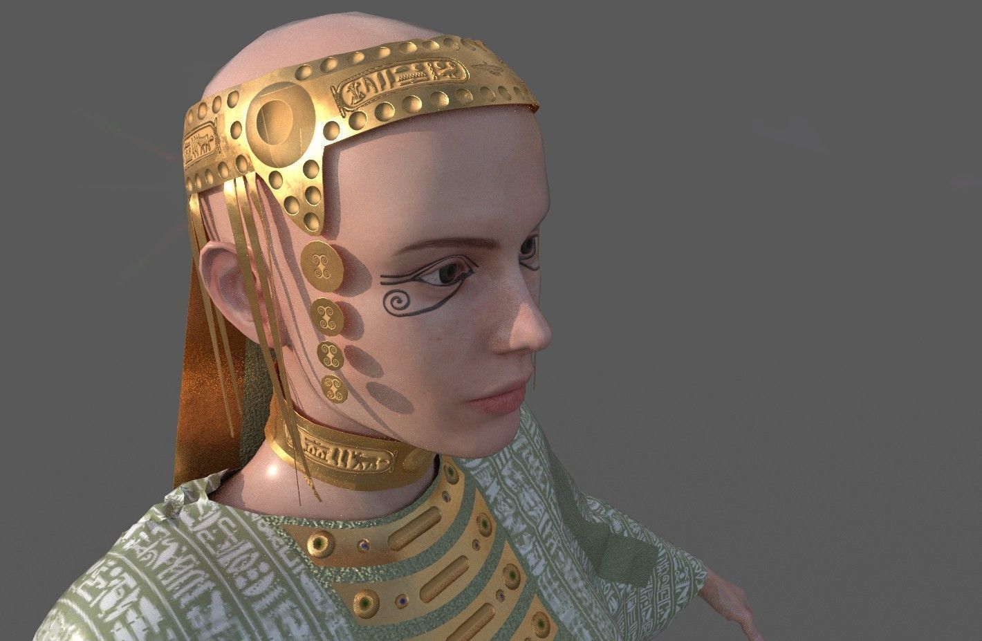 Ancient Egyptian Woman A-pose 3d Model 3D model_7