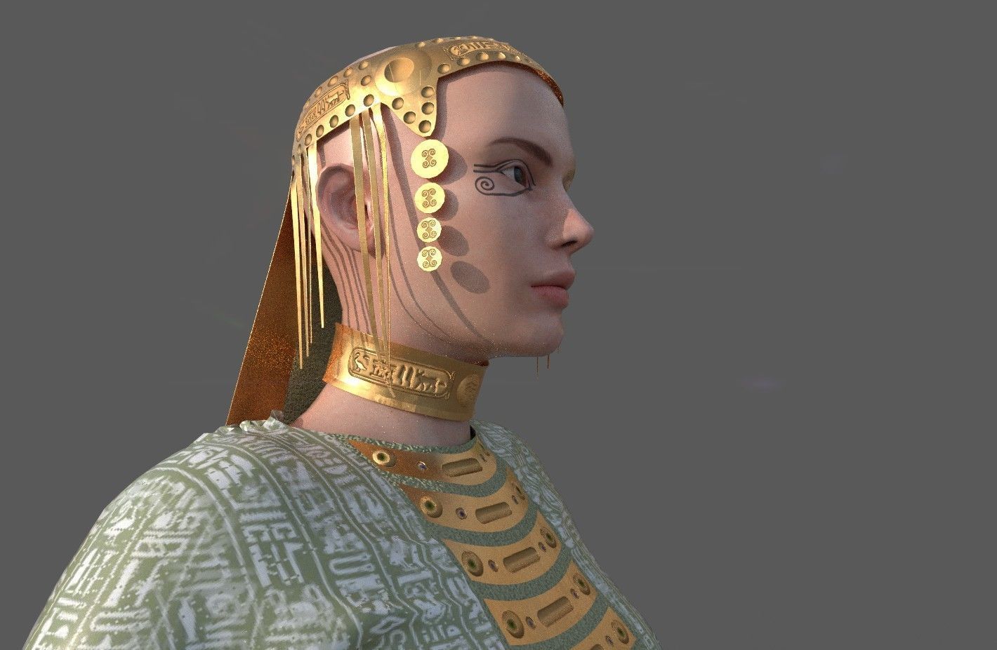 Ancient Egyptian Woman A-pose 3d Model 3D model_6