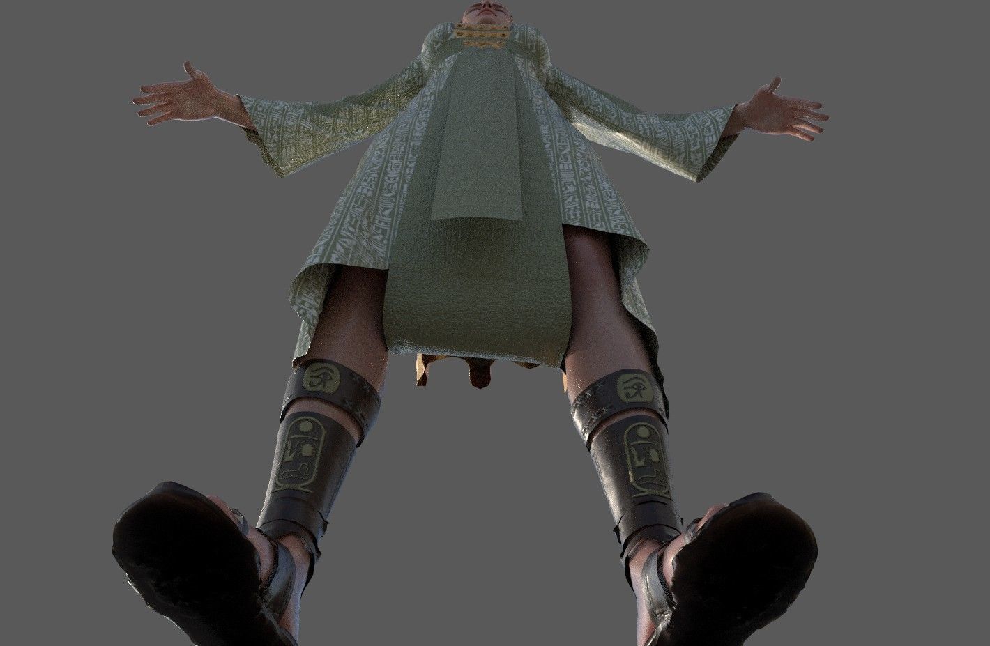 Ancient Egyptian Woman A-pose 3d Model 3D model_30