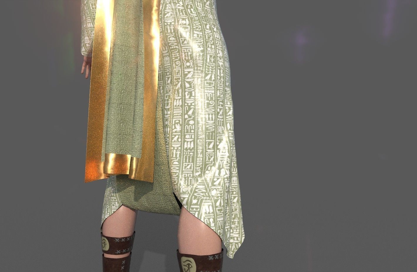 Ancient Egyptian Woman A-pose 3d Model 3D model_17