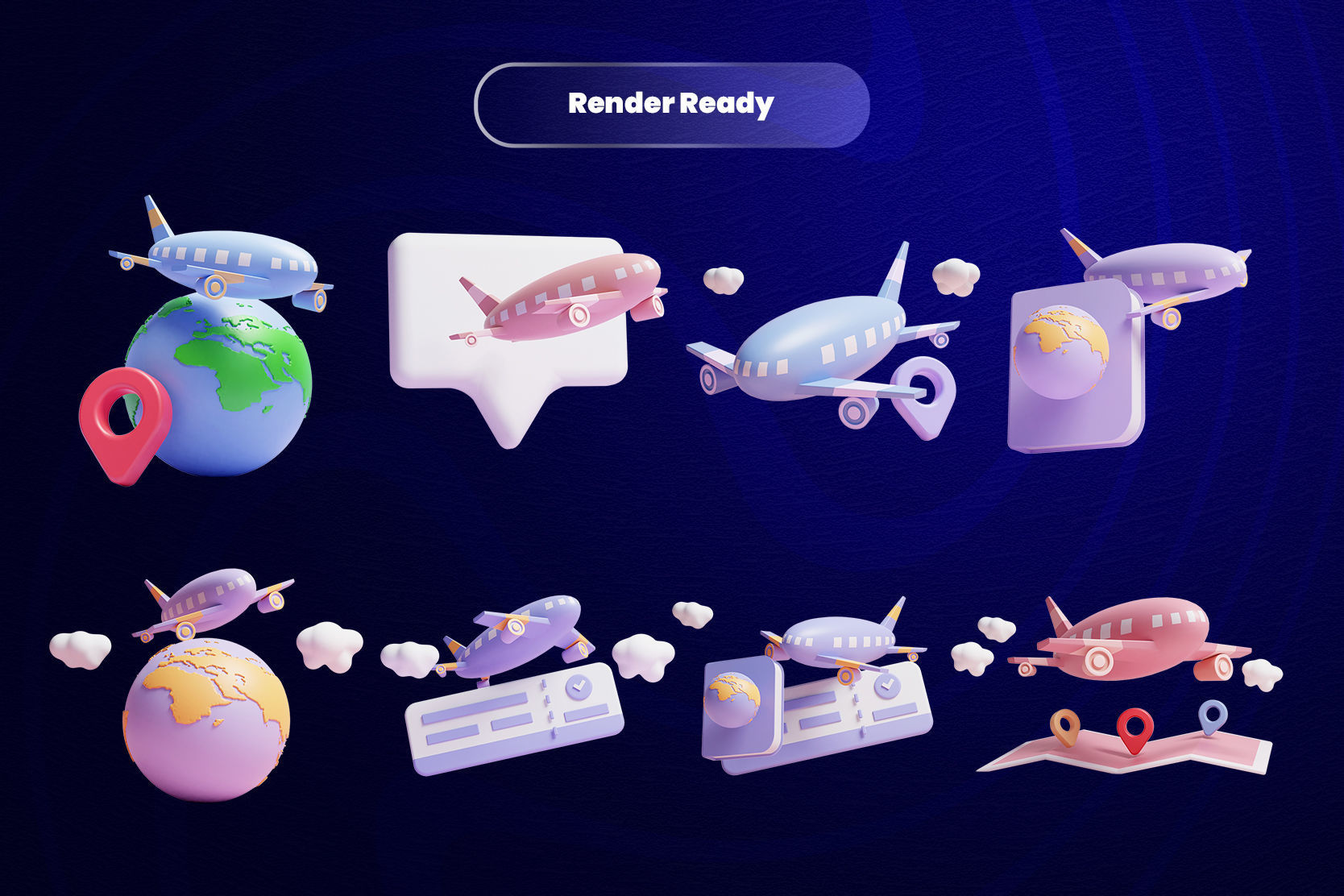 Travel 3d Illustration Icon Pack 3D model_1