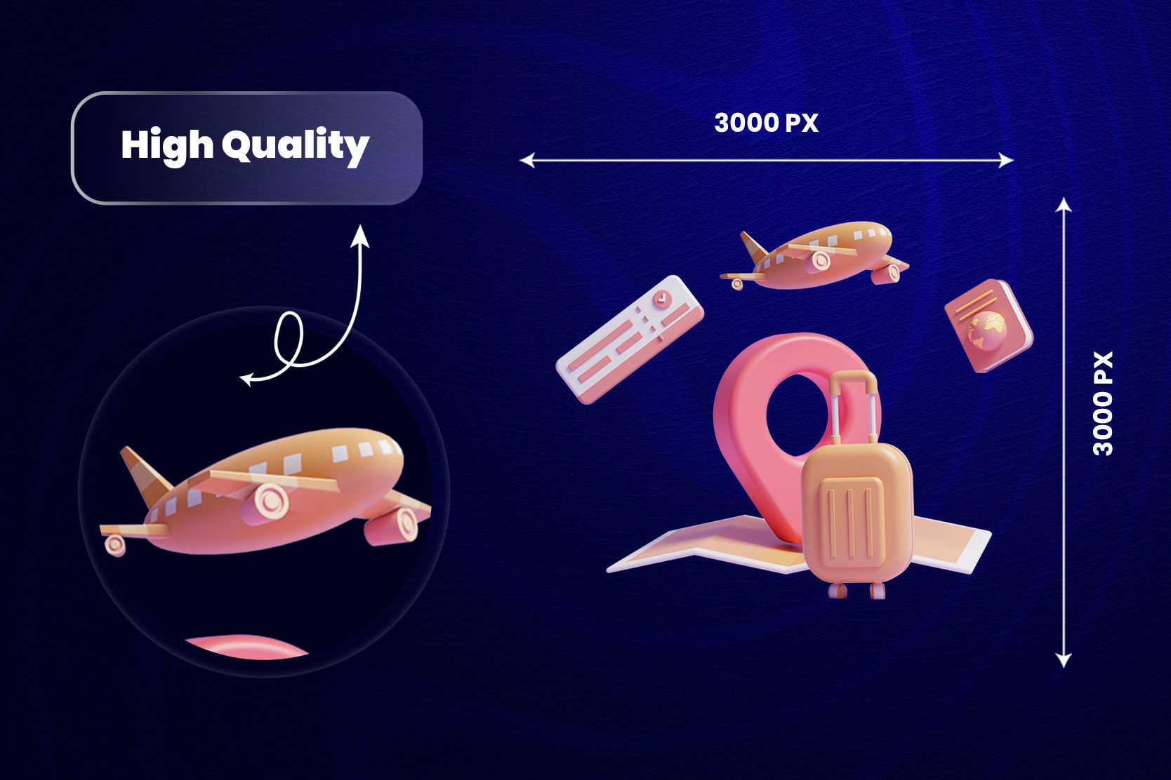 Travel 3d Illustration Icon Pack 3D model_4