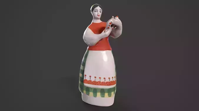 Ceramic statuette of a girl with a kuman