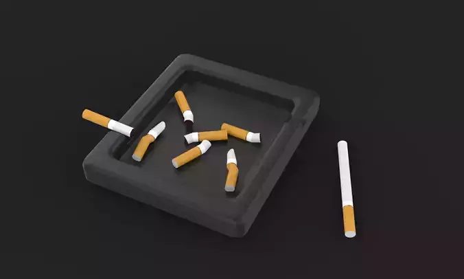 Ashtray with Cigarettes