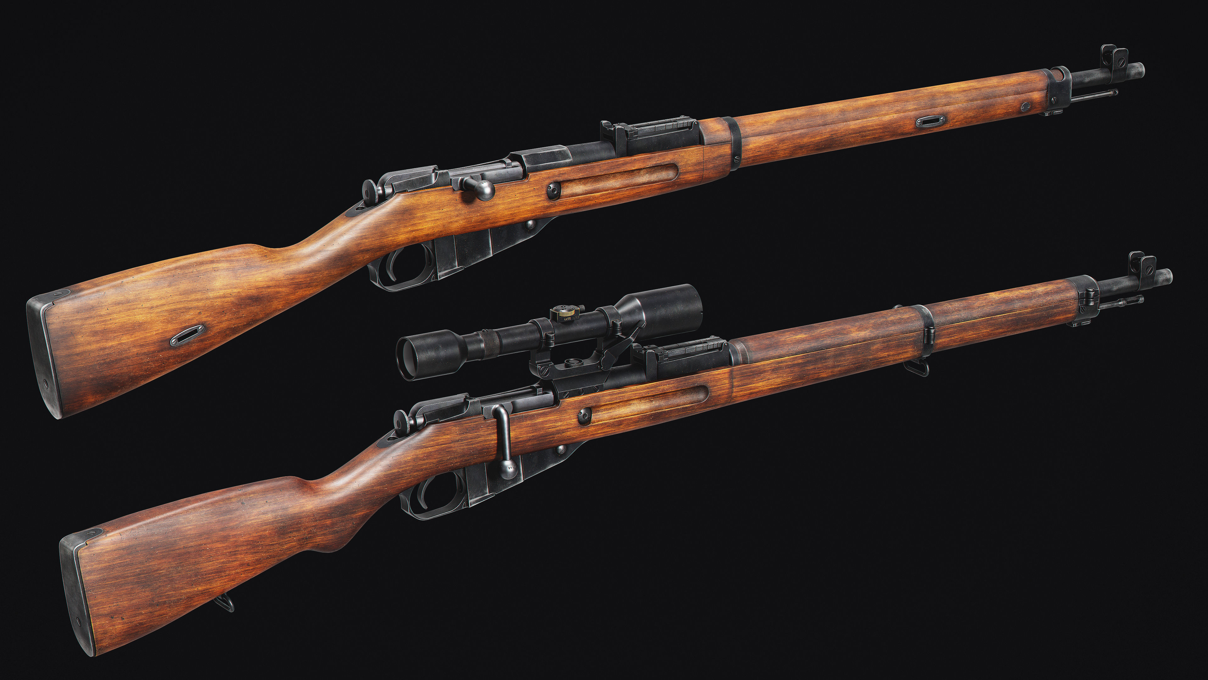 Finnish Mosin  Low-poly 3D model_1