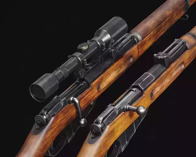 Finnish Mosin  Low-poly 3D model