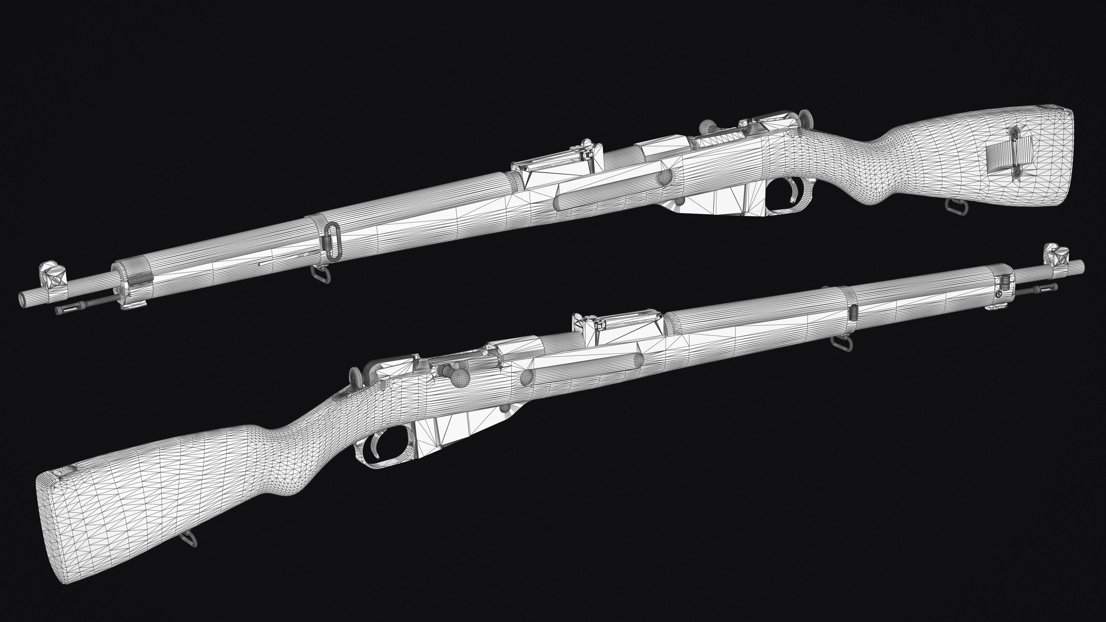 Finnish Mosin  Low-poly 3D model_8