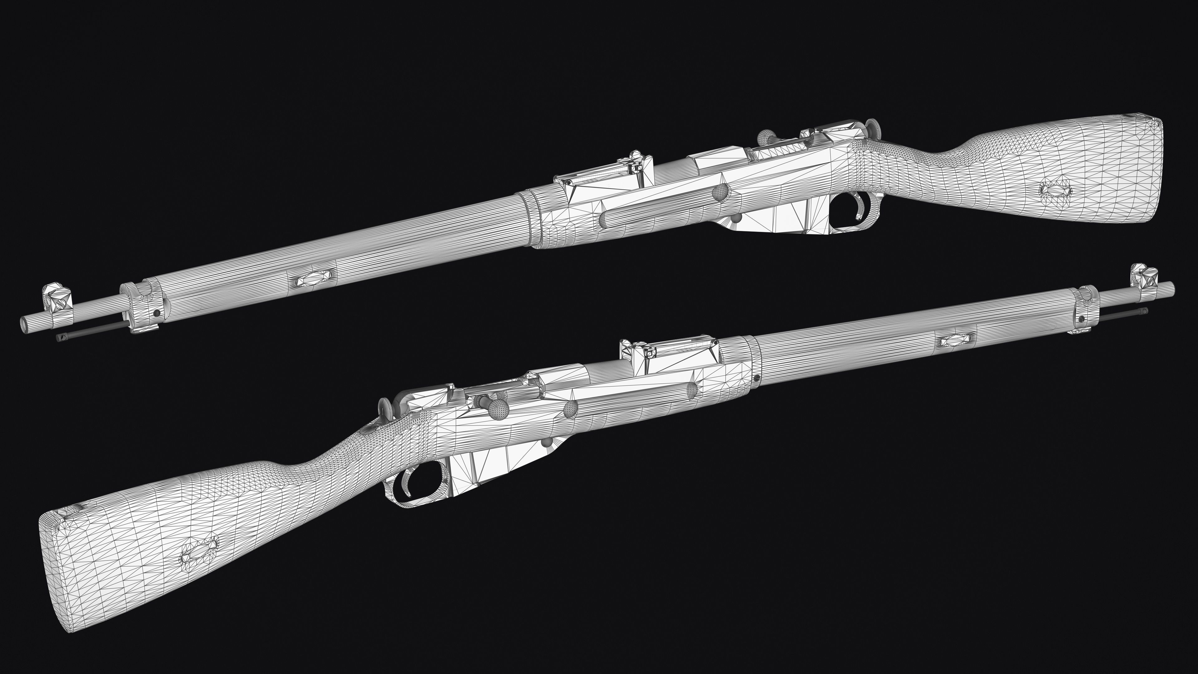 Finnish Mosin  Low-poly 3D model_9