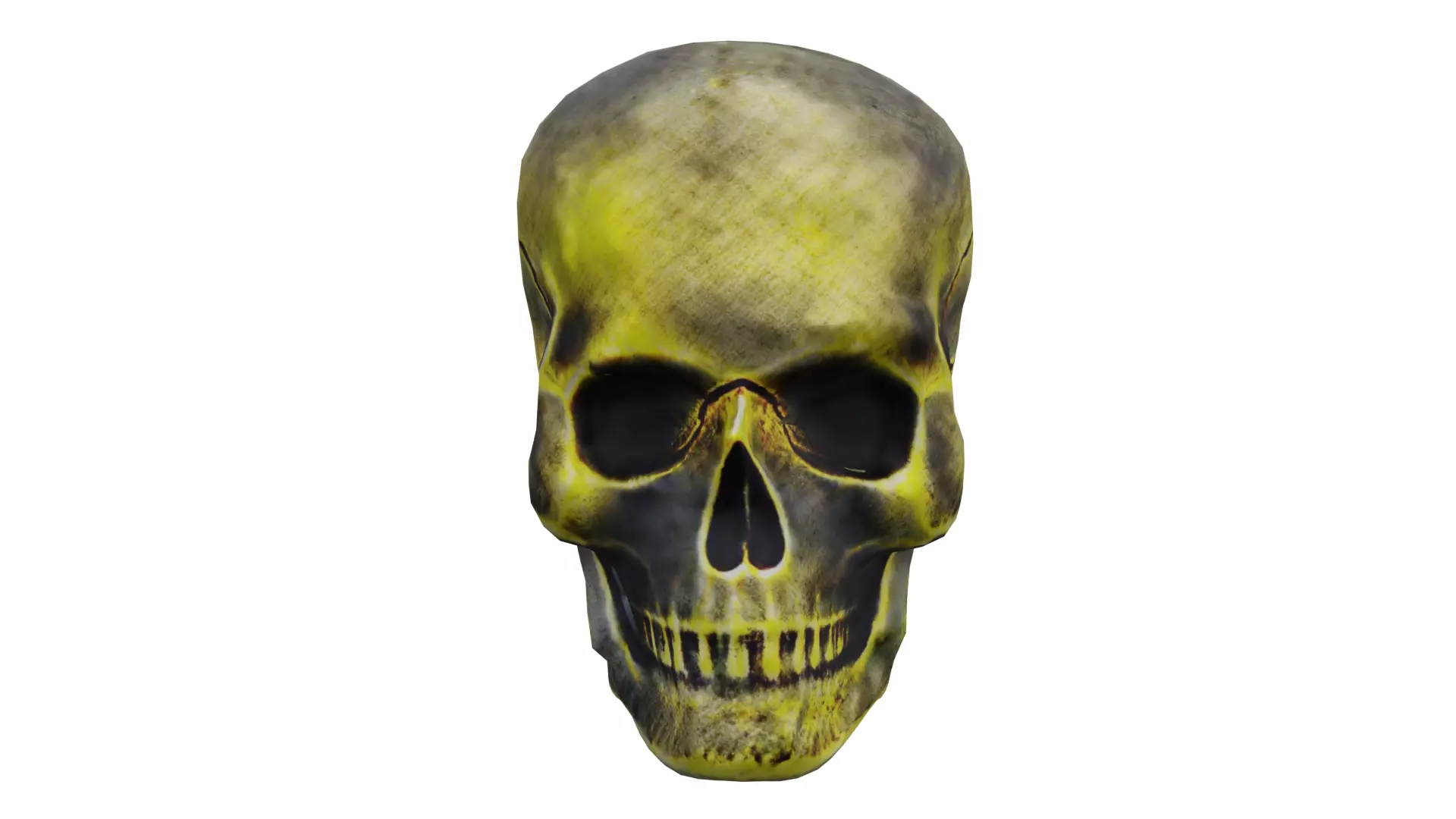 Golden Grimy Cranium LowPoly Low-poly 3D model_0