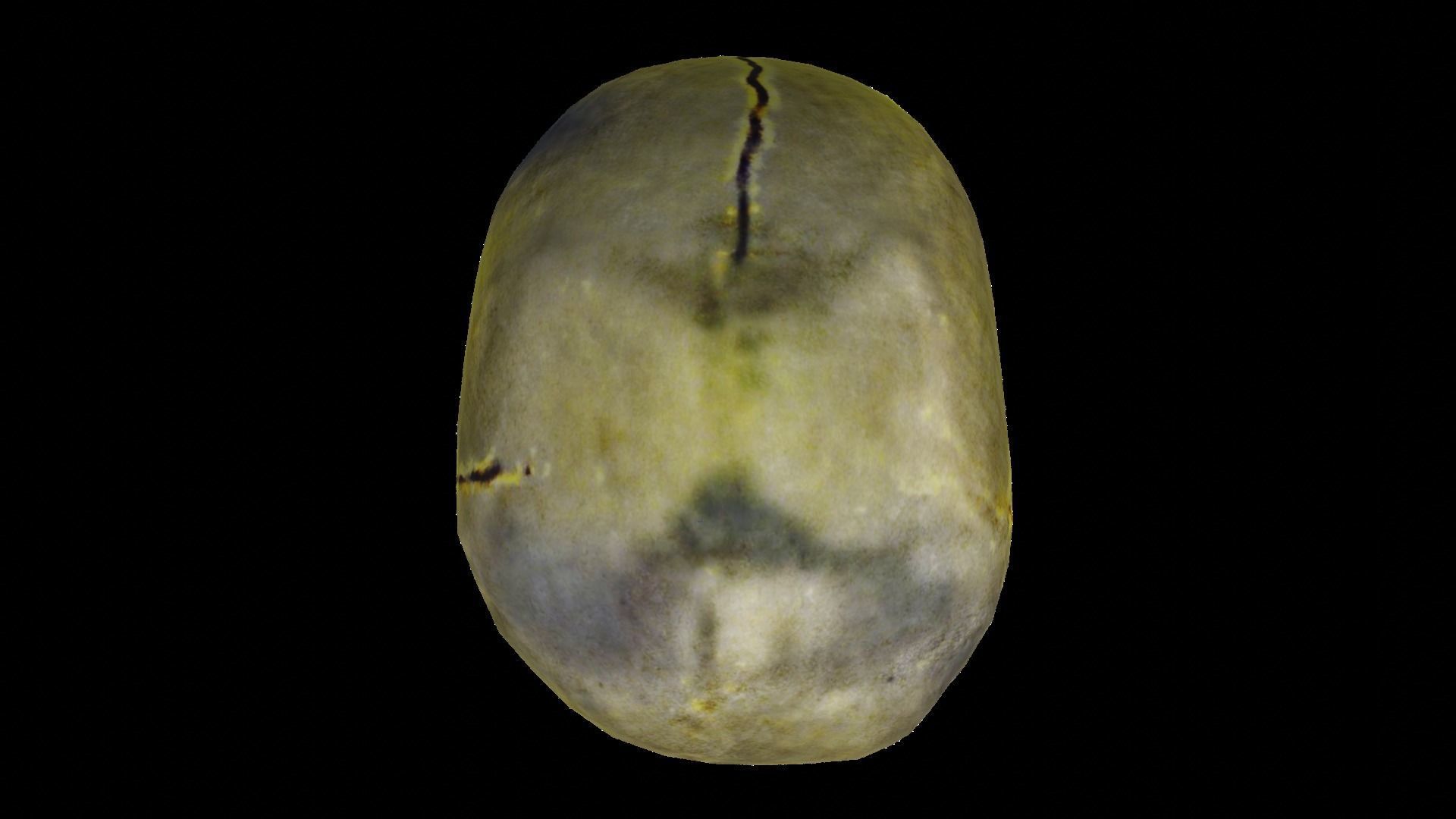 Golden Grimy Cranium LowPoly Low-poly 3D model_6