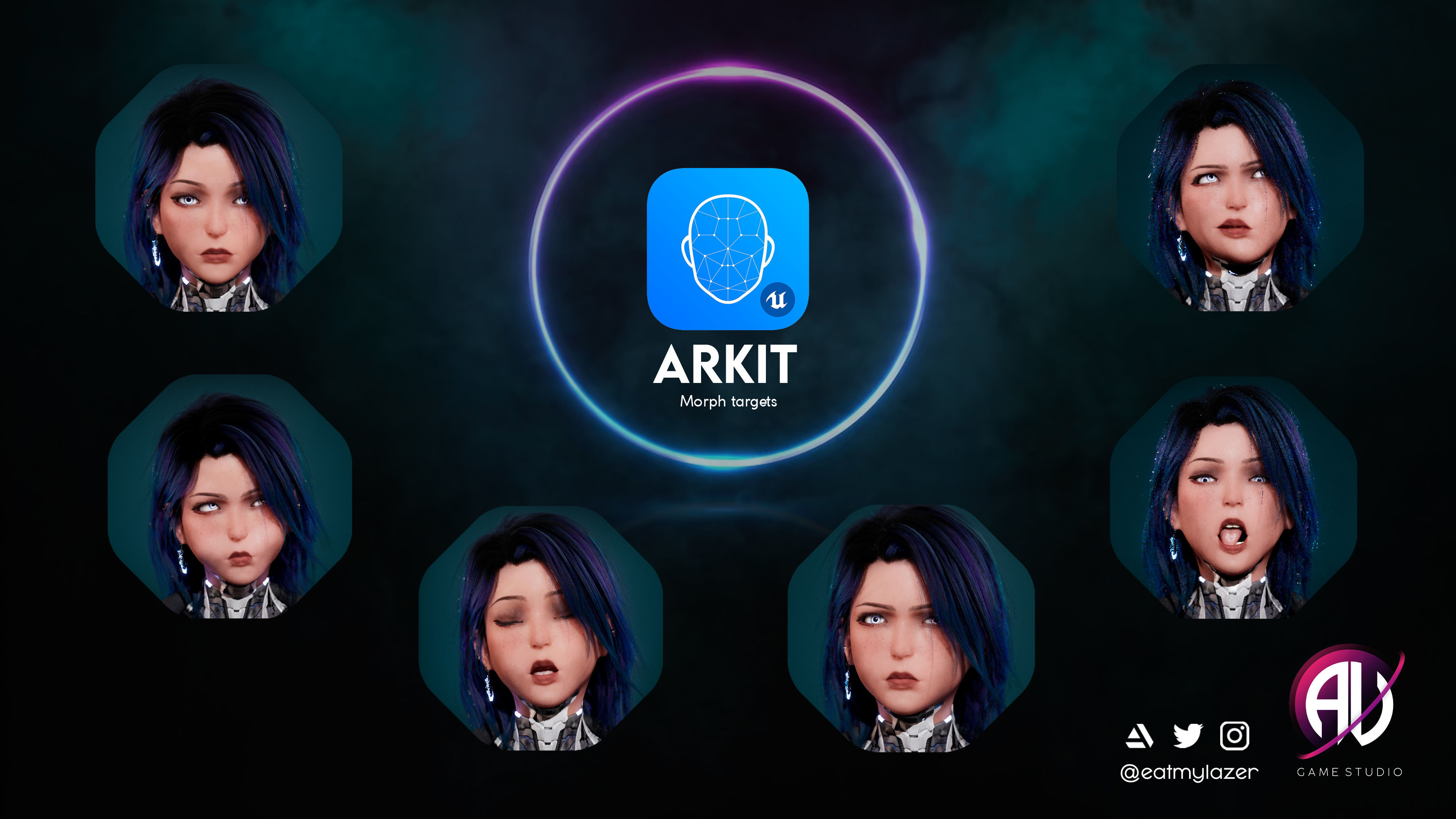 White Blossom - Scifi Cyberpunk Character Low-poly 3D model_4