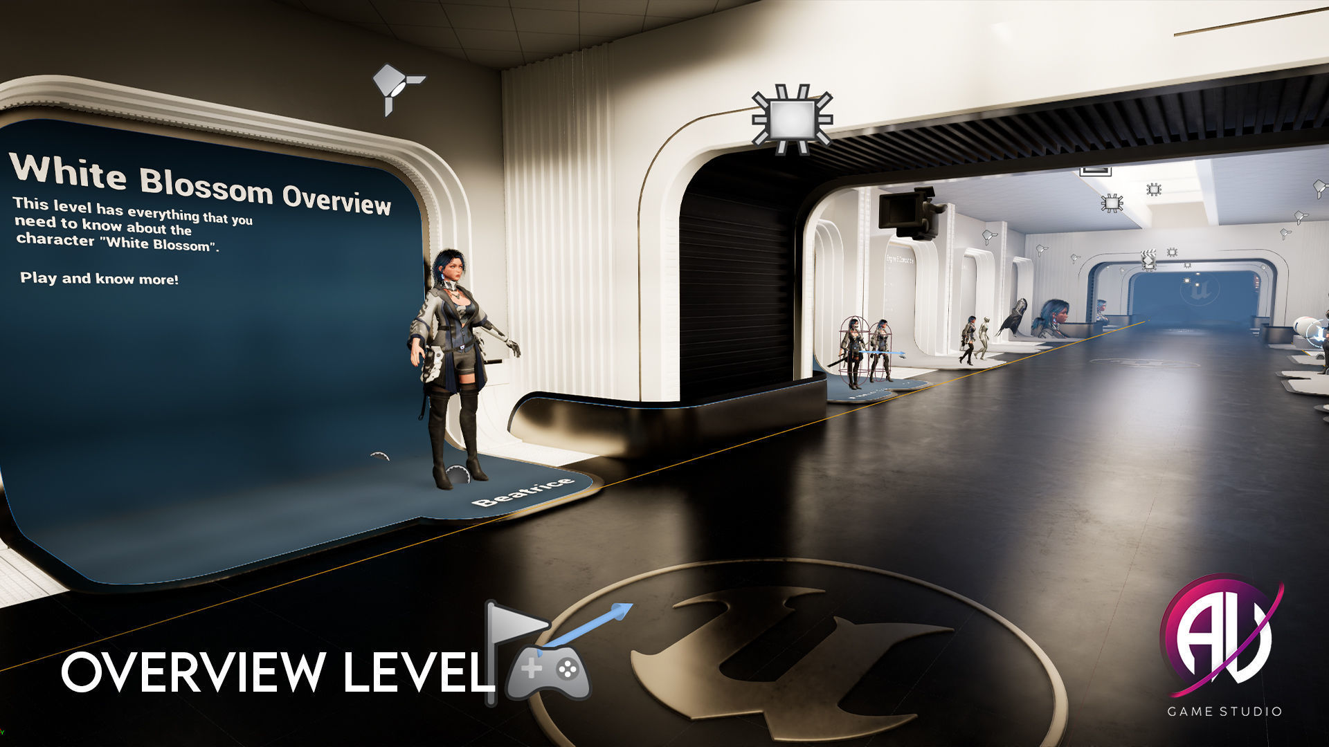 White Blossom - Scifi Cyberpunk Character Low-poly 3D model_10