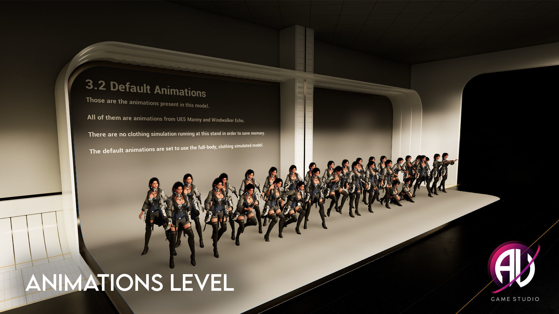 White Blossom - Scifi Cyberpunk Character Low-poly 3D model_12