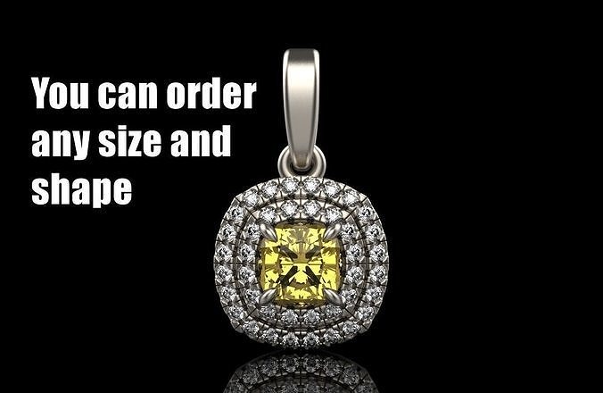 Cushion halo pendant model 629 3D print model