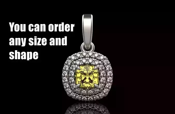Cushion halo pendant model 629