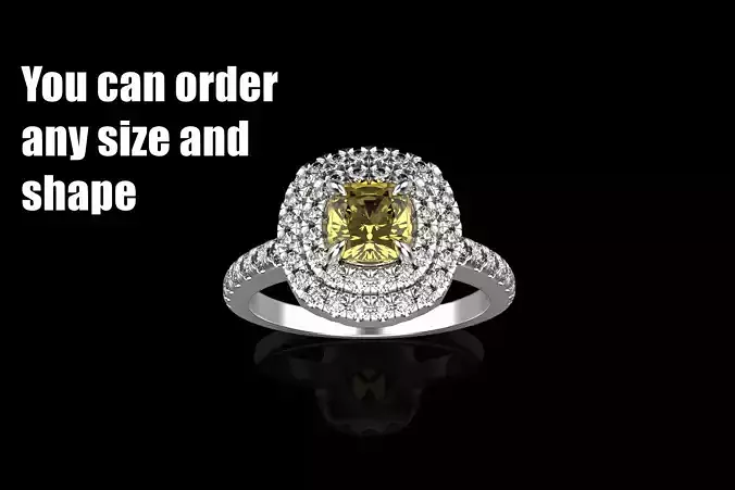 Cushion halo ring model 631