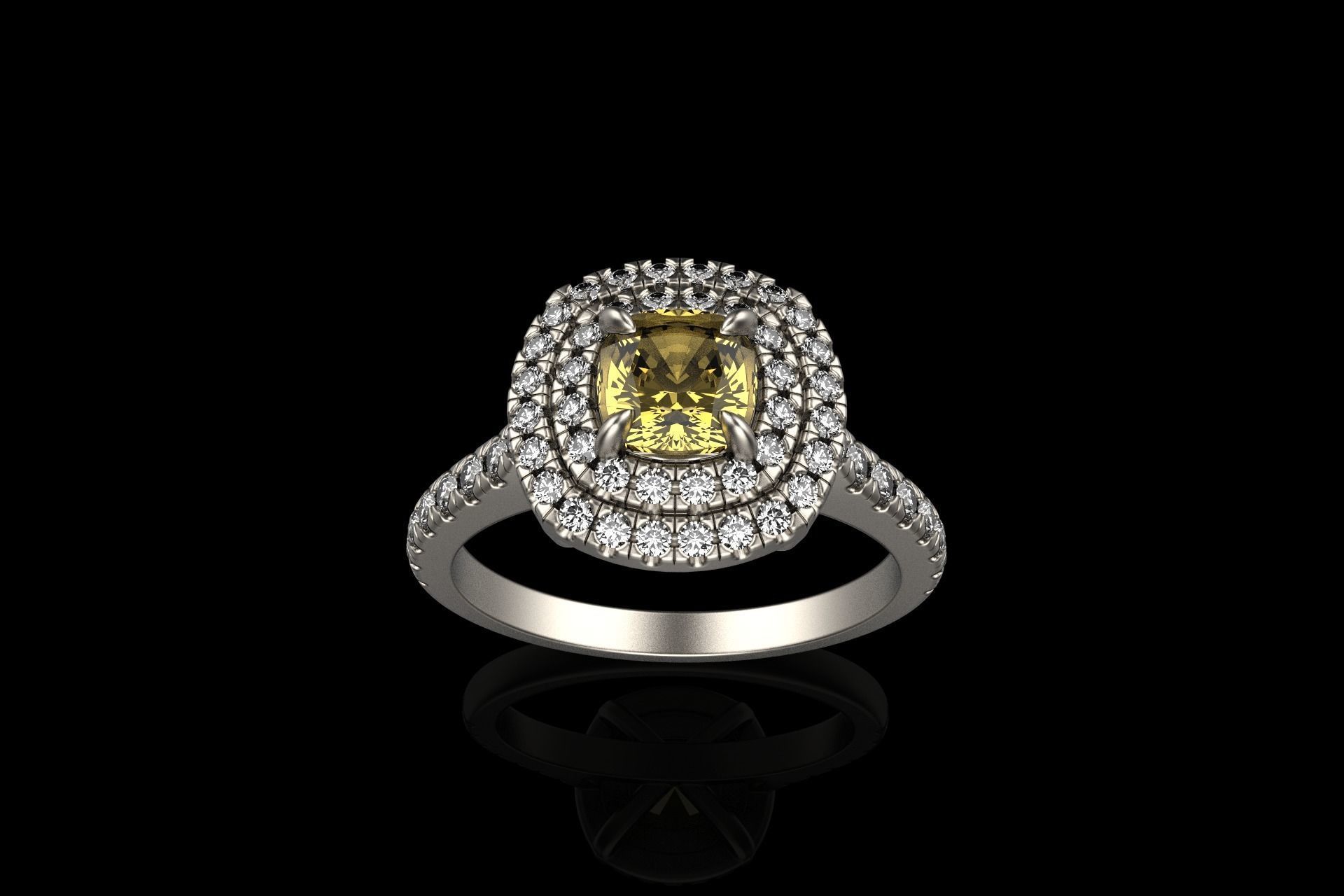 Cushion halo ring model 632 3D print model_13