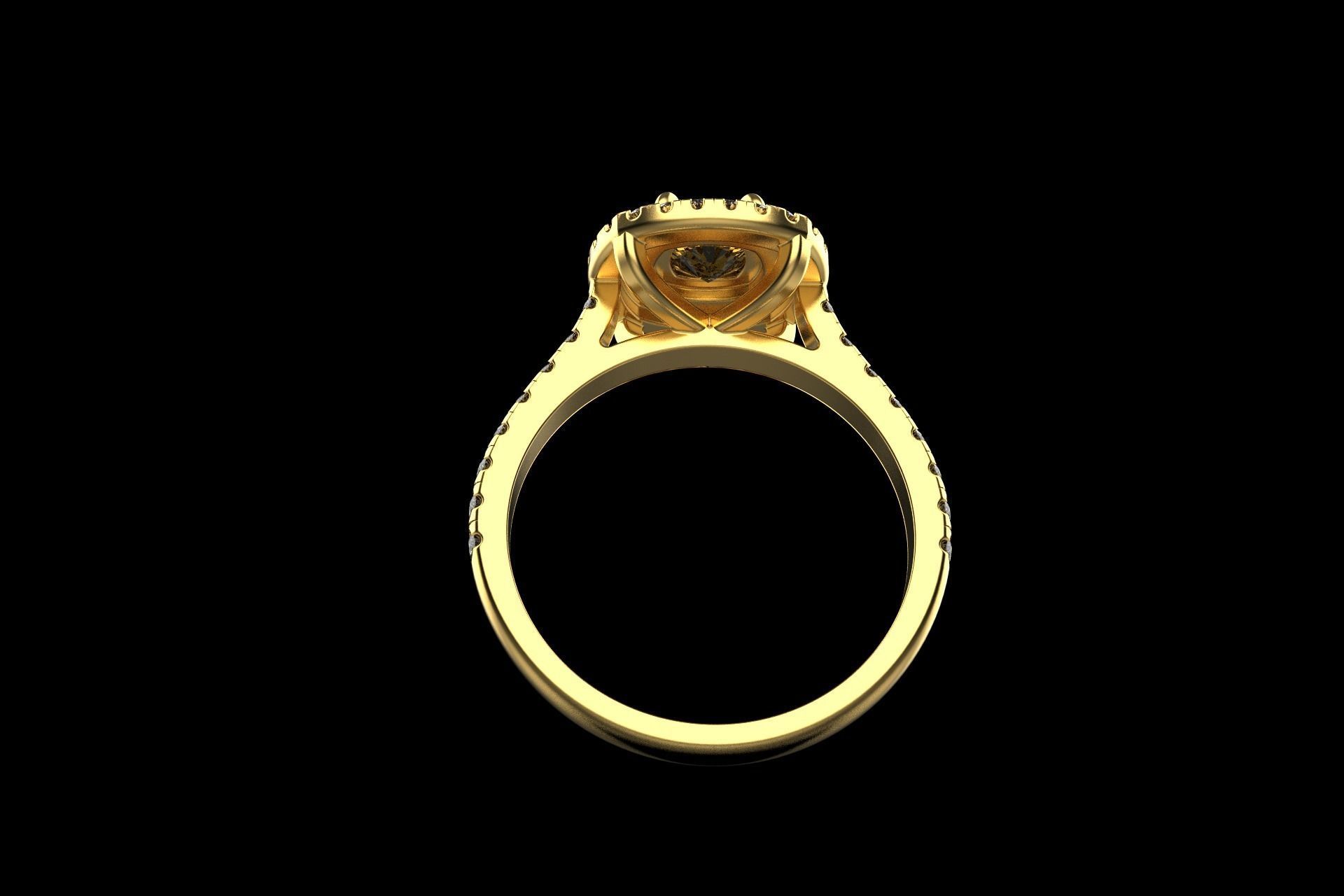 Cushion halo ring model 632 3D print model_27