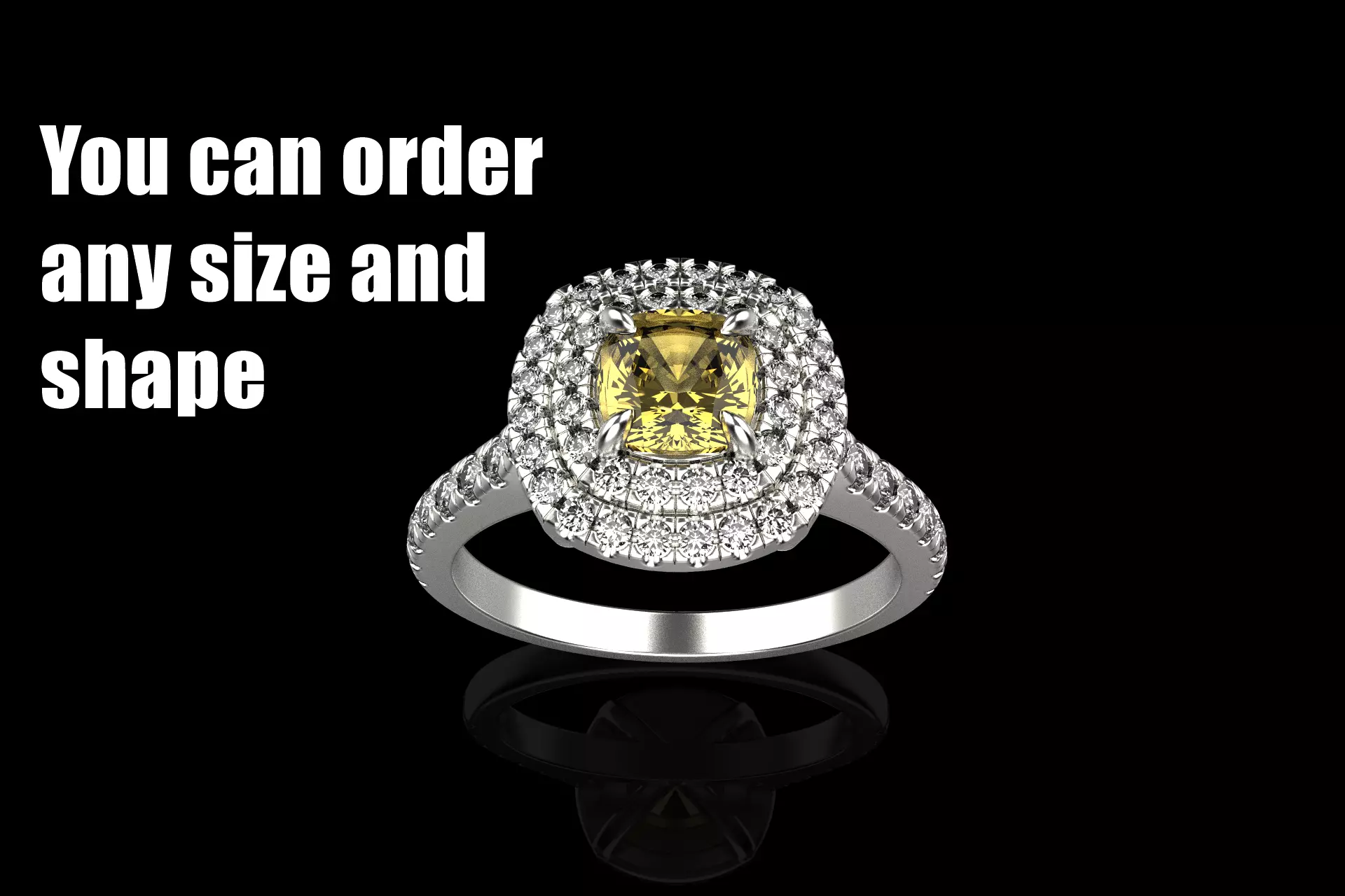 Cushion halo ring model 632 3D print model_0