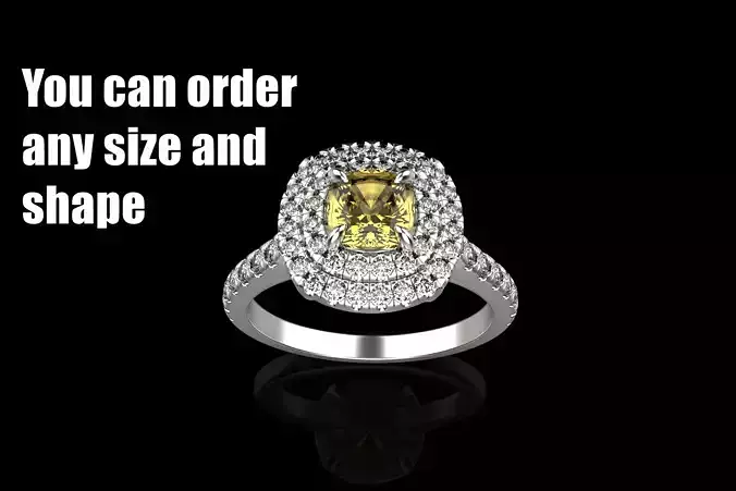 Cushion halo ring model 632