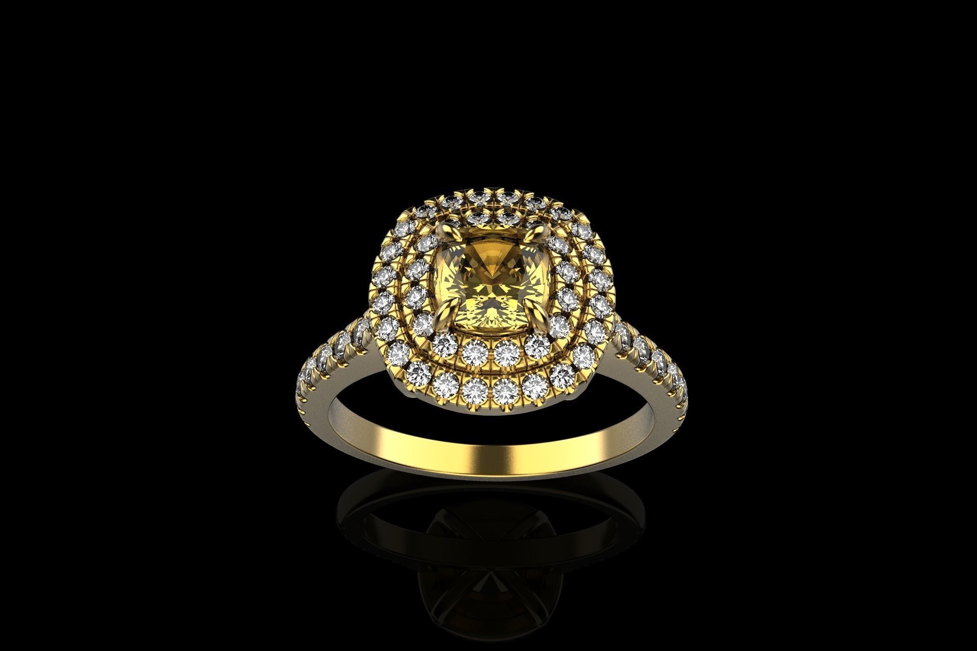 Cushion halo ring model 632 3D print model_15