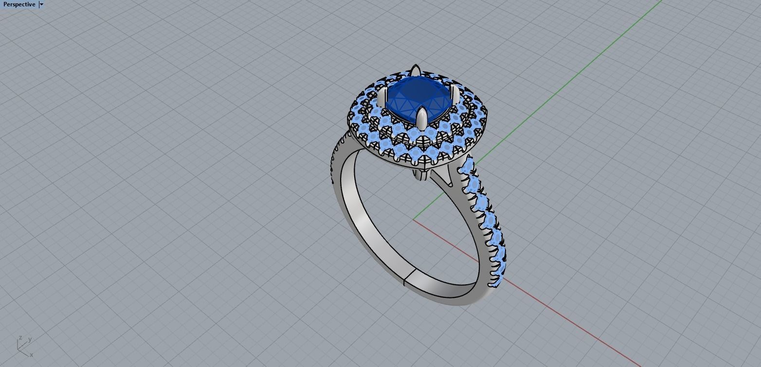 Cushion halo ring model 632 3D print model_9