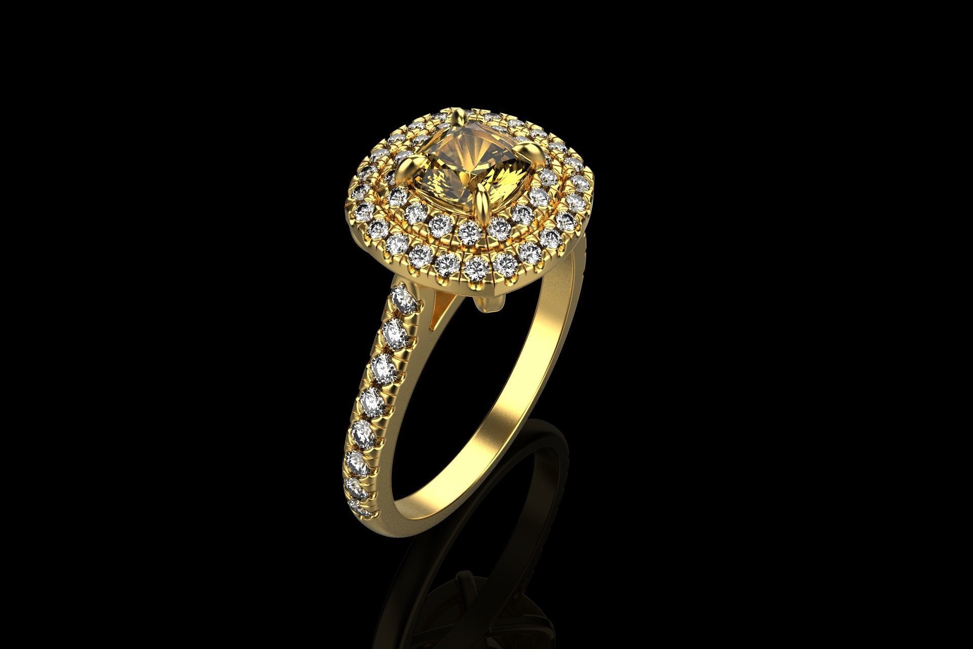 Cushion halo ring model 632 3D print model_21