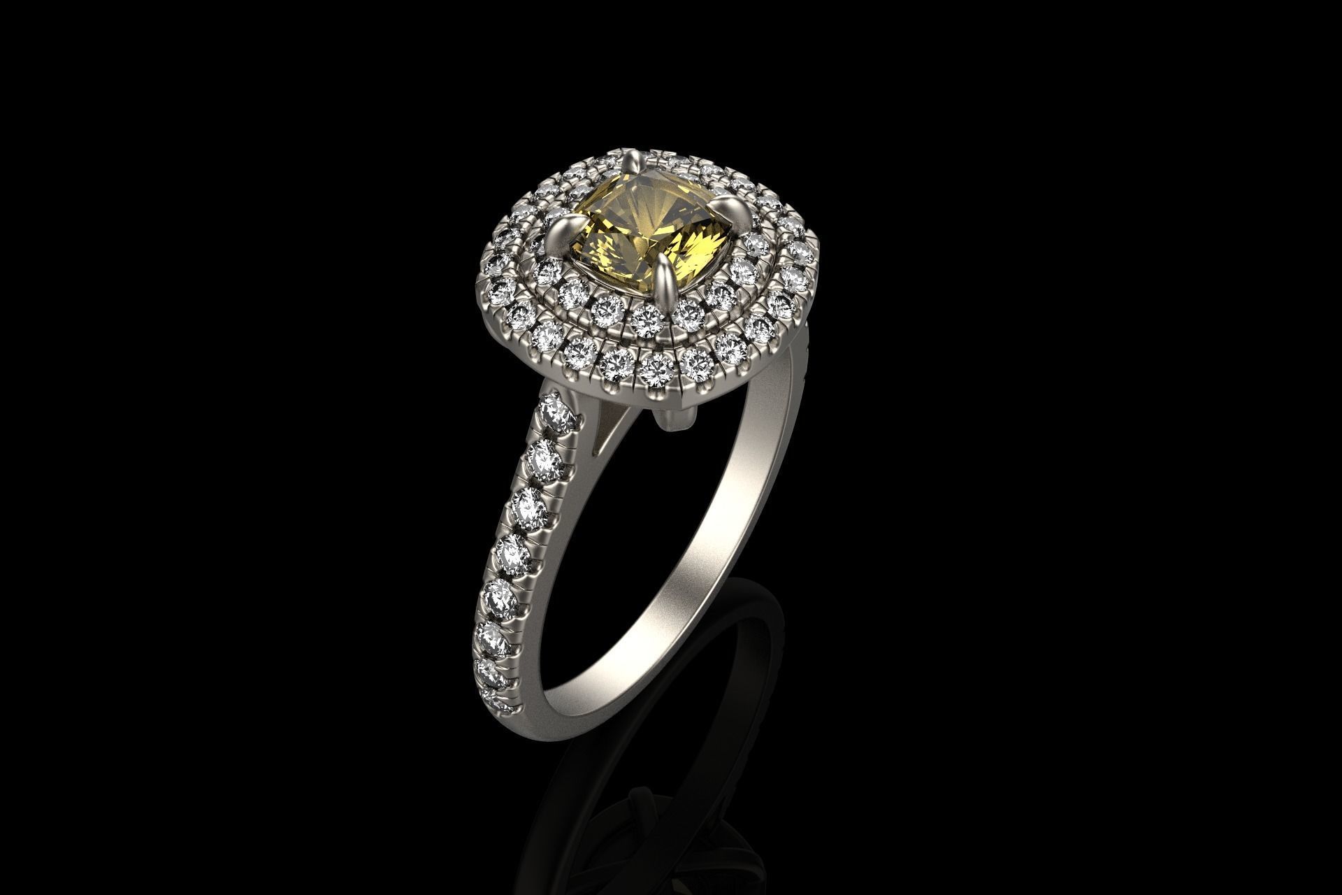 Cushion halo ring model 632 3D print model_23