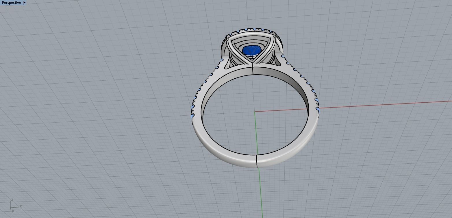 Cushion halo ring model 632 3D print model_10