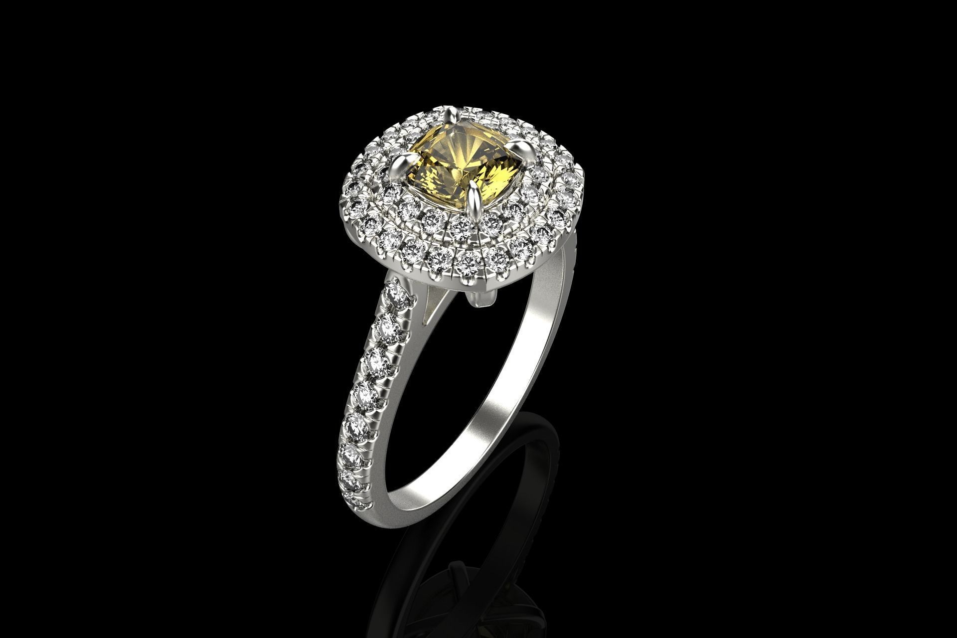 Cushion halo ring model 632 3D print model_25