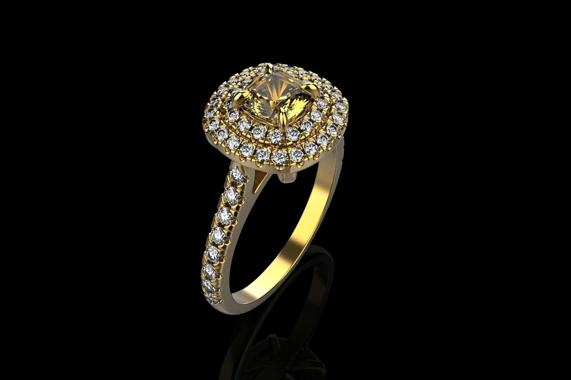 Cushion halo ring model 632 3D print model_26