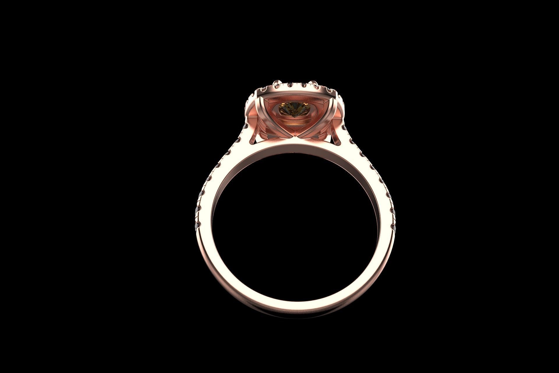 Cushion halo ring model 632 3D print model_30